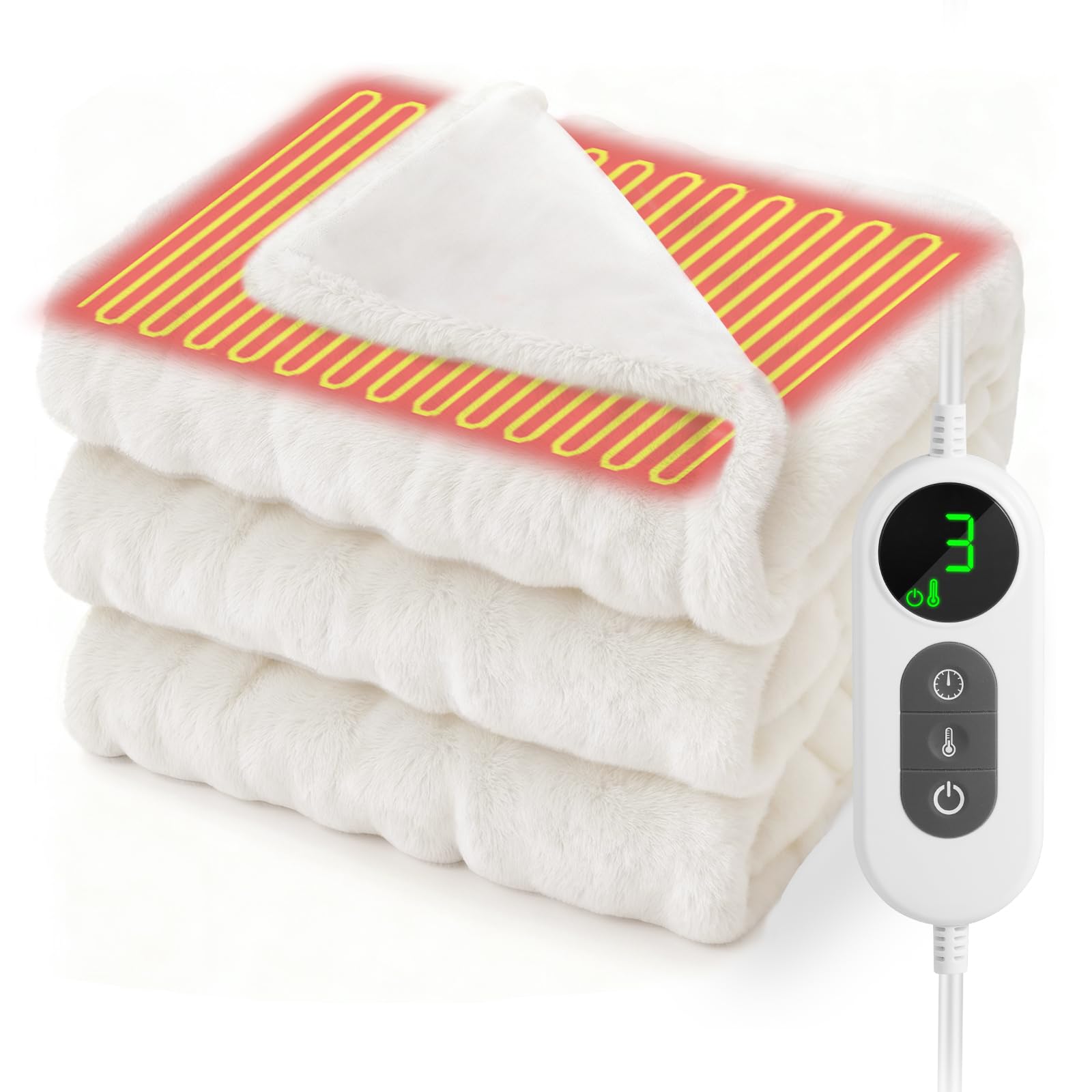 【本日まで限定値下げ】Amazon 1位 電気毛布 表面兎毛調 Amazon｜【2025年 兎毛調電気毛布】 SNSで超話題！電気毛布 掛け敷き