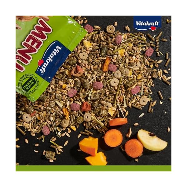 Vitakraft Menu Vital, Hasenfutter für Zwergkaninchen, mit Luzerne und Apfel, angereichert mit Kräutern, Förderung der Verdauung, ohne Zusatz von Zucker und Getreide (1x 5kg) – Bild 6