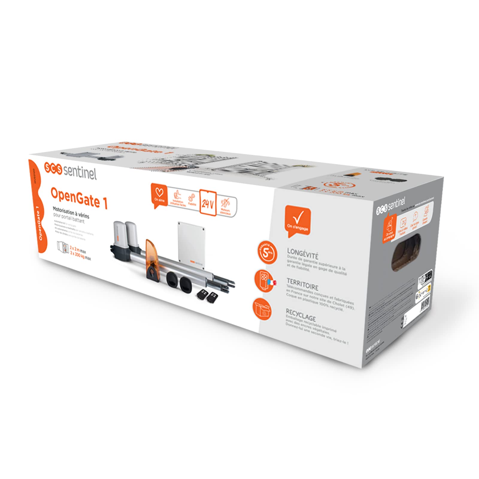 Motorisation 24V a vérins pour portail battant - OpenGate 1 - SCS SENTINEL