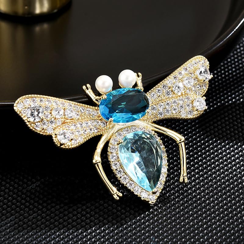 Image of Animal Brooches for Women Gold-Plated Panda /Bee /Snake /Elephant Pearl Brooch Lapel Pin Rhinestone Animals Brooch Jewelry for Mom Wife