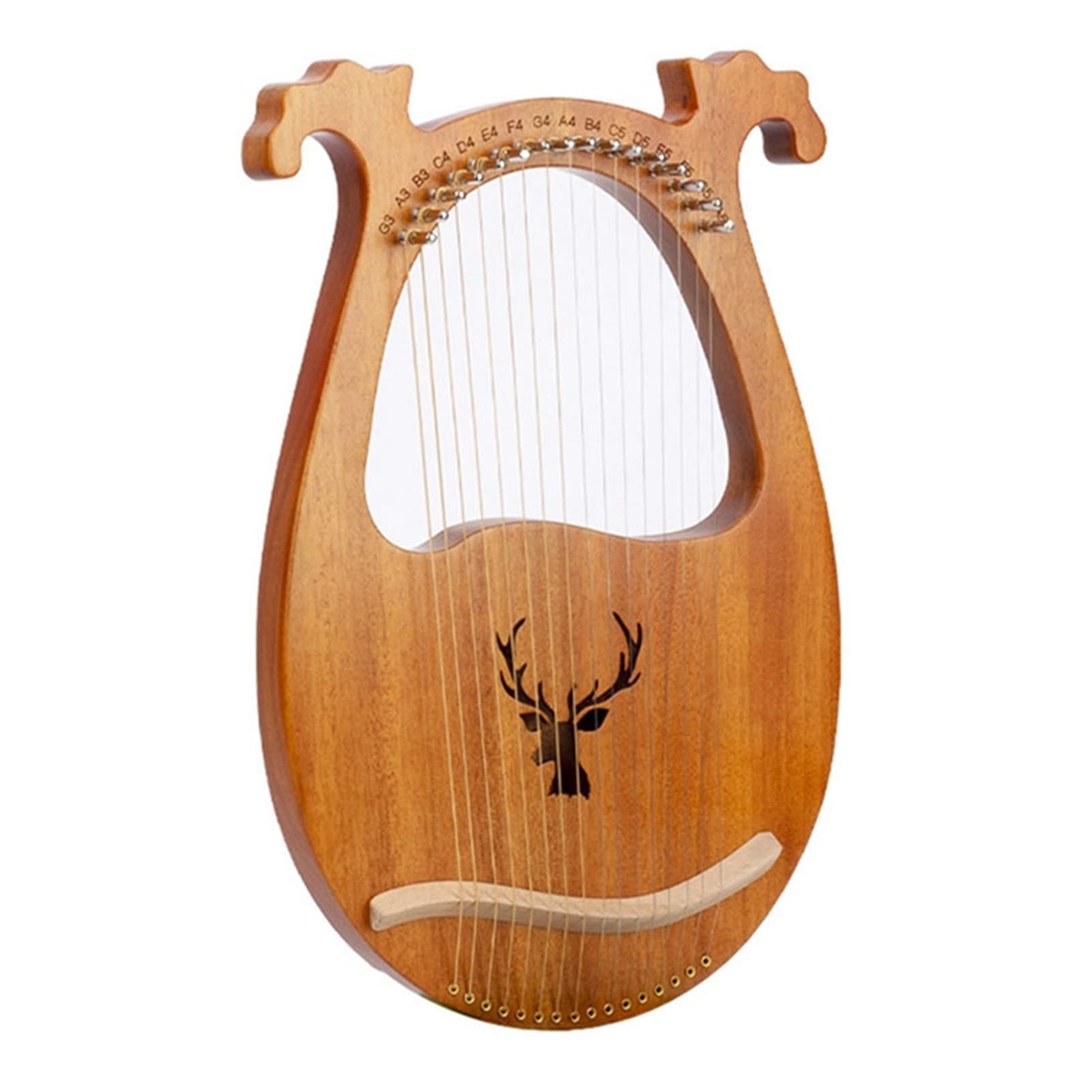 Arpa portatile in legno mogano, 16 corde, 16 toni, strumento musicale lira portatile, regalo per bambini e amici