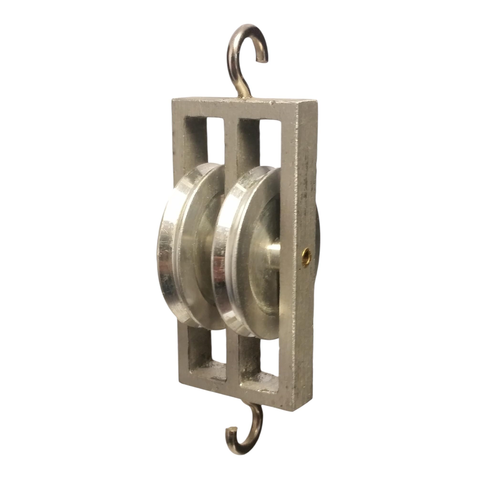 GSC International 16081 Double Pulley Kit - 2 Aluminum Wheels (50mm) in Parallel - STEM/STEAM Science Experiment for Classroom & Homeschool - Demonstrates Force, Motion, Acceleration, Gravity,