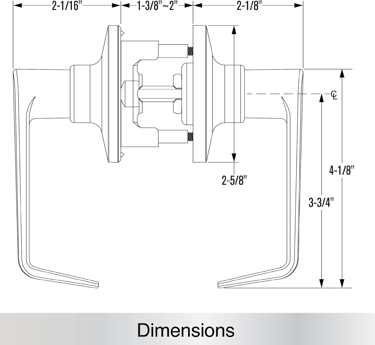 BRINKS Commercial - Light Duty Passage Door Lever, Satin Chrome Finish - Meets ANSI Grade 2 Standards and is ADA Compliant