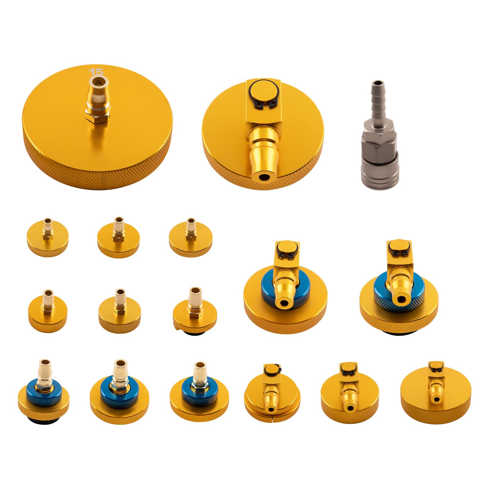 maXpeedingrods Juego 17pz adaptador purga líquido para purga de frenos | Herramienta purga frenos, adaptador purgador con recambio y codo