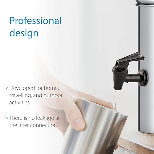 Miniatura 9 de Waterdrop Sistema de filtro de agua alimentado por gravedad con 4 filtros y grifo de metal sistema de filtro de acero inoxidable de 225 galones