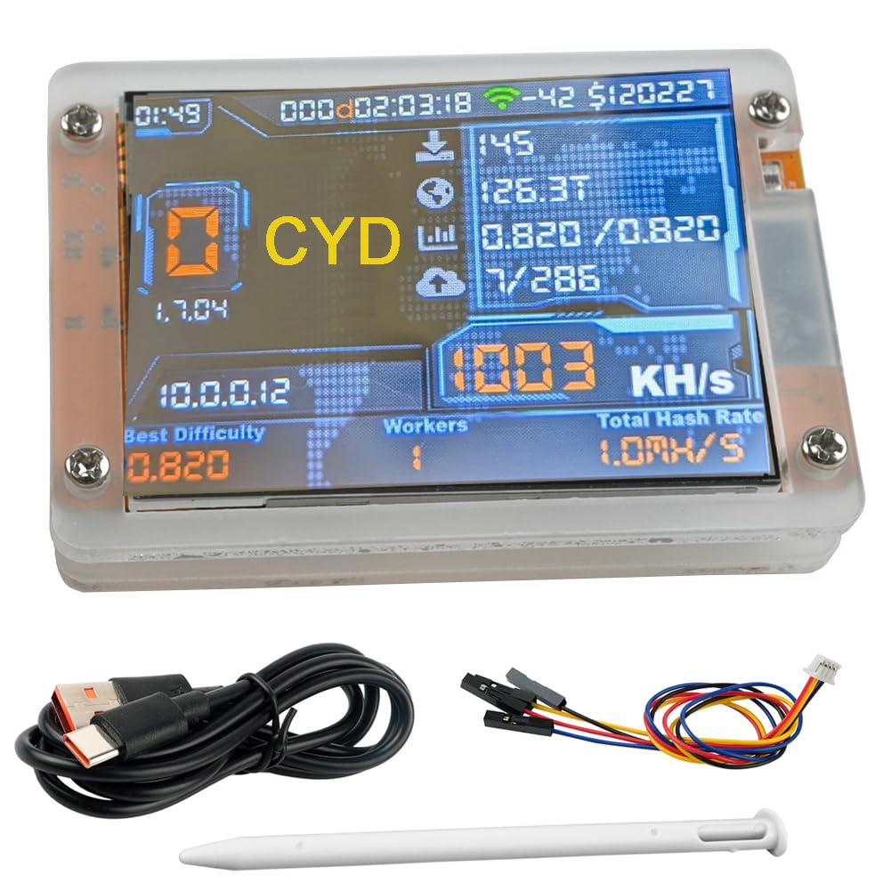 Amazon.com: DIYmalls NerdMiner V2 1000KH/s 2.8 inch CYD