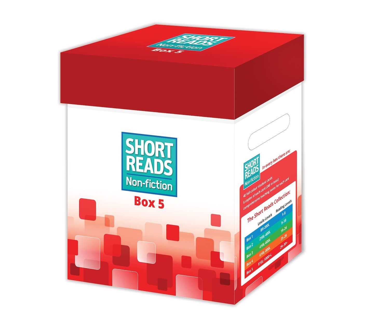 Comprehension activities for children ages 9+. 40 (sets of 6) Non-fiction reading cards plus a Teacher's Guide covering discussion topics and ... for group reading sessions.: 1 (Short Reads)
