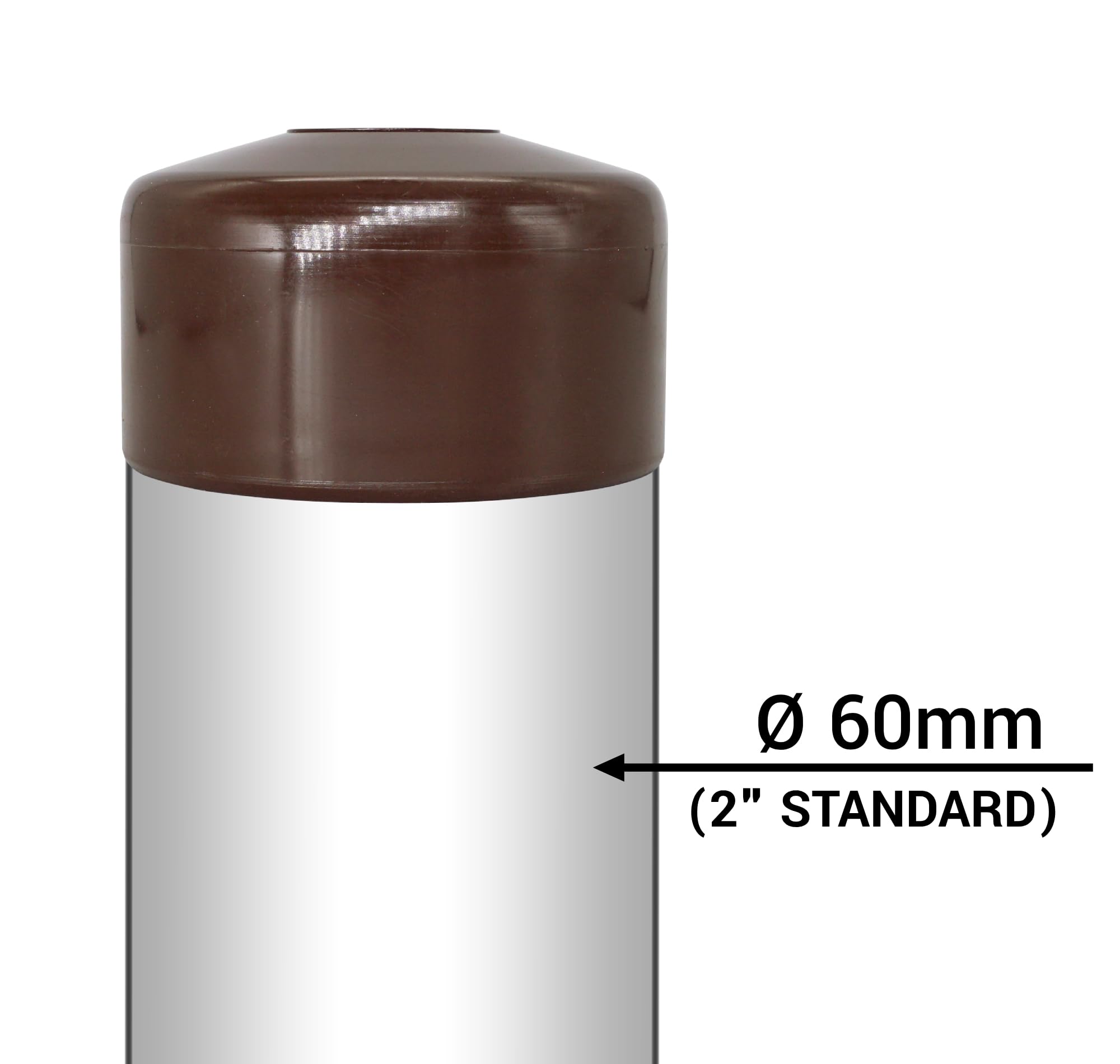 Tappi Per Pali Di Recinzione | 20 Pezzi Marrone RAL 8028 | Diametro 60mm | Resistenti A UV E Gelo - Foto 6