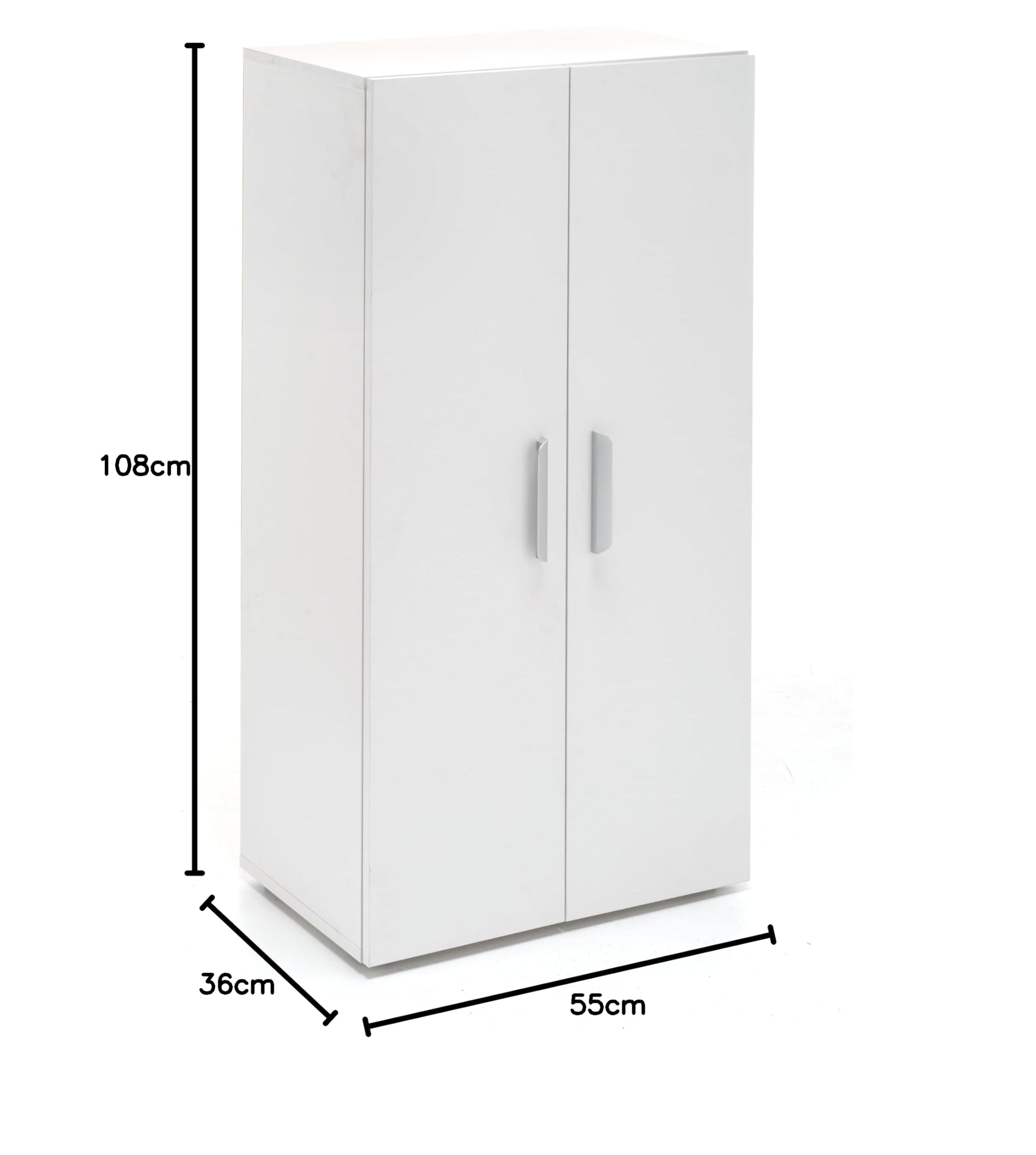 Totò Piccinni Scarpiera LONDON a Mobiletto in Legno 2 Ante e Ripiani (Bianco, 6 Ripiani Art. 133)