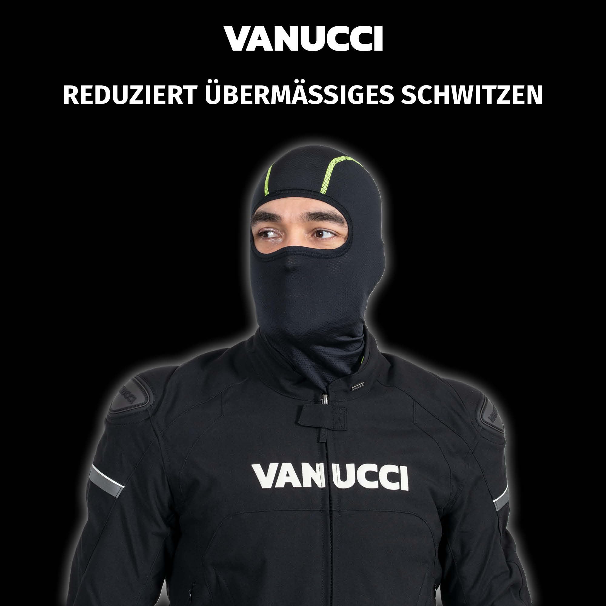 Vanucci Coolmax 2.0 Sturmhaube – Atmungsaktive Sturmhaube für Motorrad & Fahrrad, leichte Sturmmaske, schweißableitend, schnelltrocknend, Unisex-Balaclava in Universalgröße für Sommer & Sport