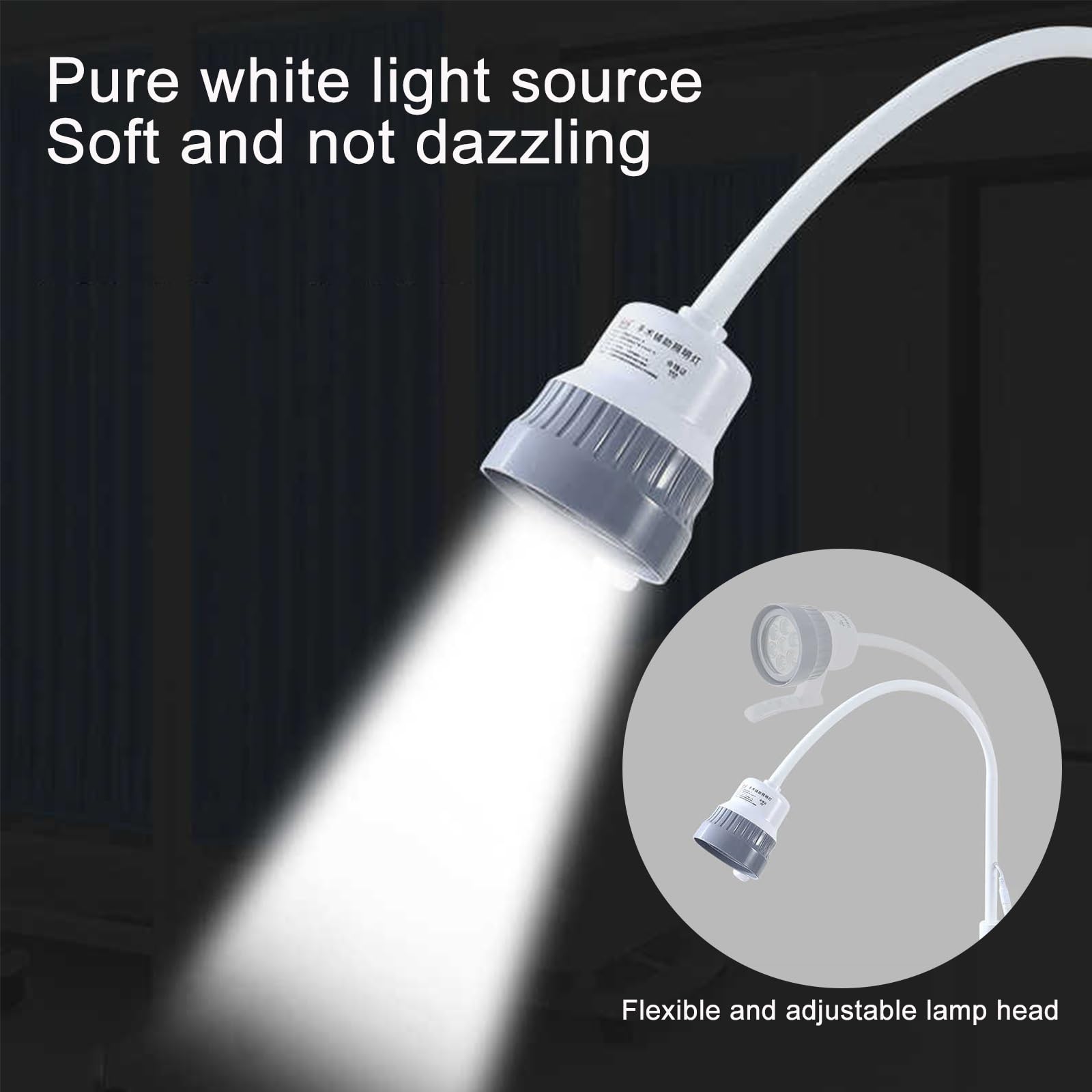 Lampada per Visita Medica a LED, Lampada per Visita Chirurgica da 12W, Base Girevole con Ruote Dimmerabili, Lampada Chirurgica Dentale, Lampada per Visita Ginecologica