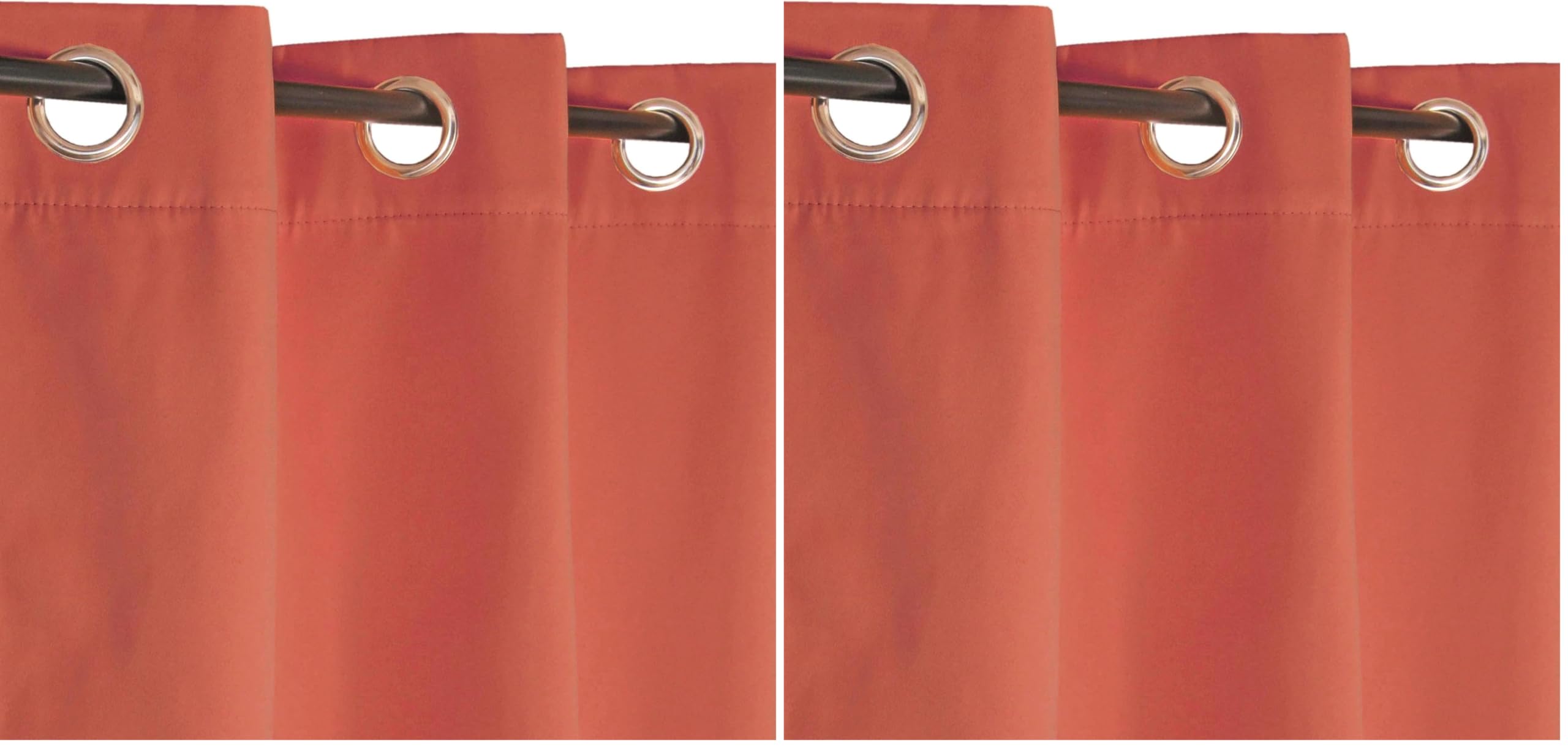 Atout Ciel Rideau Thermique doublé Polaire Ton sur Ton à œillets 140x240cm prêt a Poser, Terracotta (Lot de 2)