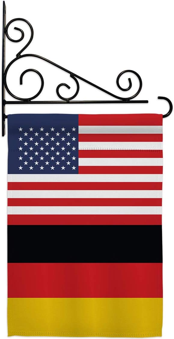 Germany US Friendship Garden Flag Set Wall Holder Regional USA American Alliance World Country Particular Area Small Decorative Gift Yard House Banner Made In 13 X 18.5