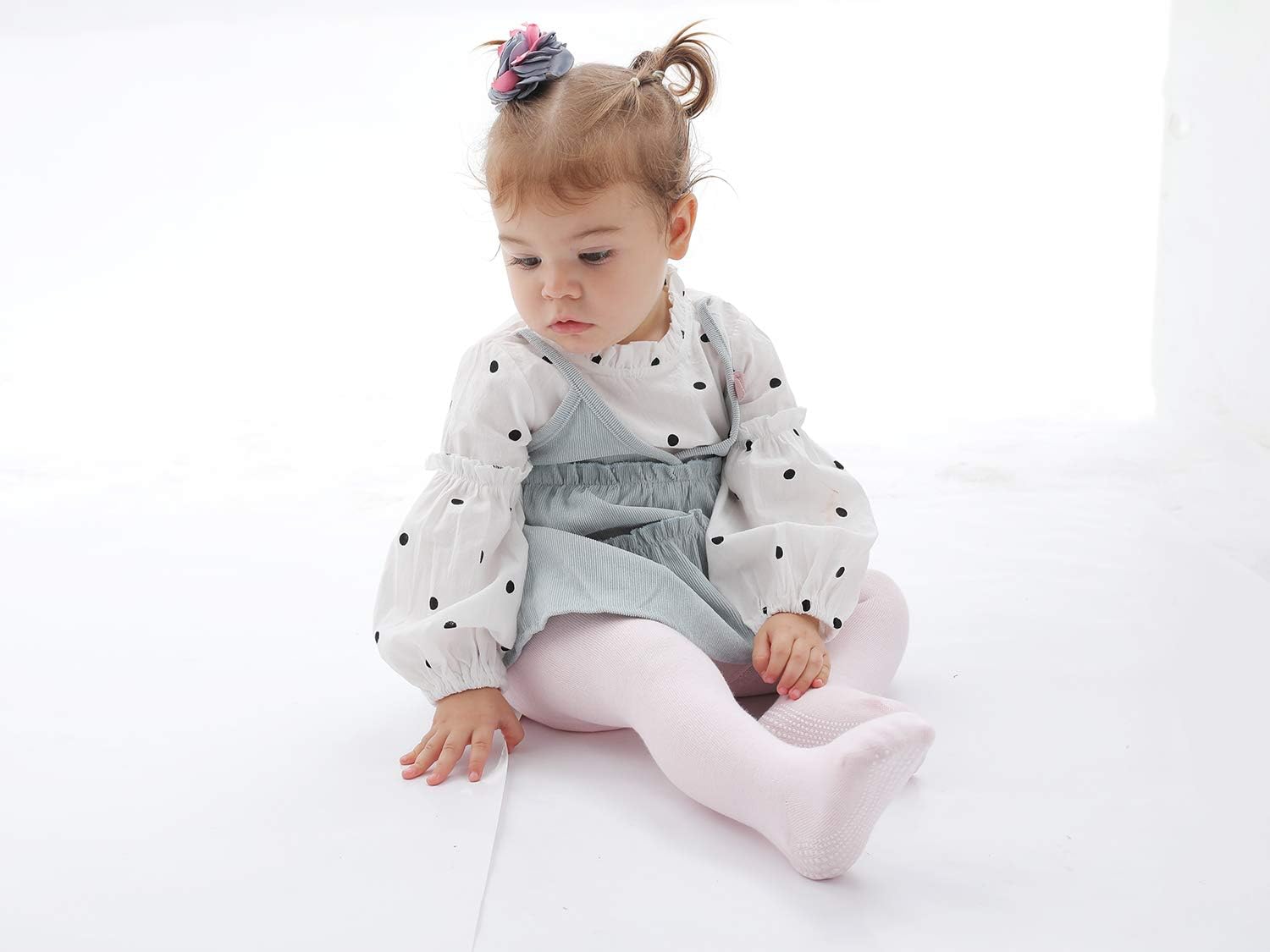 EPEIUS Baby Tights Baby Girls Non-Slip Plain/Ribbed Leggings Seamless Cotton Stockings Pantyhose Newborn Infant Toddler - Image 8