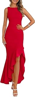 Wedding Guest Dresses for Women 2025 Summer Formal Gala Maxi Dress Ruffle Mermaid Cocktail Long Dresses - Buy now