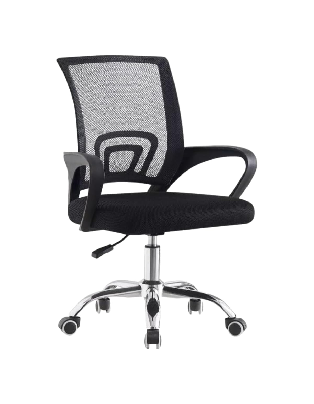 Silla de Oficina Negra con Malla Transpirable y Base Metalica — Diseño Ergonomico