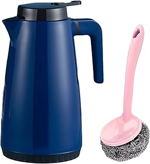CHANGTT Termalna karafka-podwójna kolba próżniowa, 1,3 litrowa karafka kawy, izolowana próżnia termiczna karafka na kawę termiczną, 24-godzinną retencję ciepła,Blue