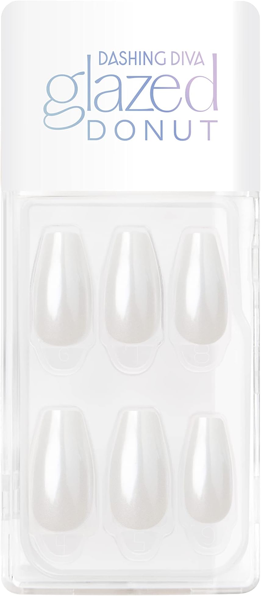 Dashing Diva Magic Press Nails - Vanilla Glaze | Medium, Coffin Shaped Press On Nails | Long Lasting Stick On Gel Nails | Lasts Up to 7 Days | Contains 30 Stick On Nails, 1 Prep Pad, 1 File
