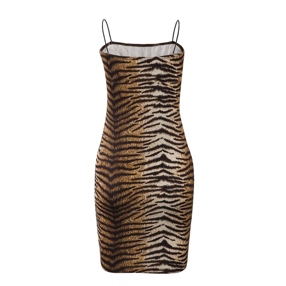 Alnicov 1 Vestito Corto con Stampa Tigre e Cerniera Nascosta, Adatto per anniversari e Luna di Miele. Abito Sexy e Adatto per Tutti i Giorni.