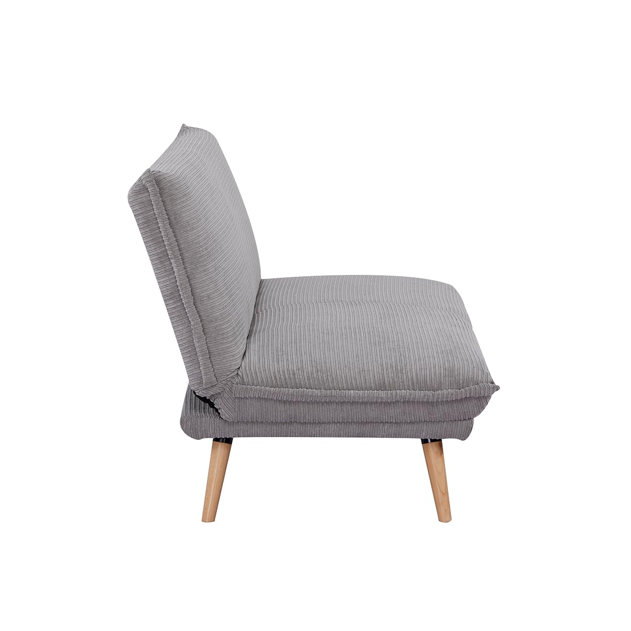 EVERGREENWEB - Divano Clic Clac trasformabile in materasso |Divano Letto 3 posti Stile Scandinavo Design moderno | Divanoletto imbottito con piedini a scomparsa e piedi in Legno | Click Velvet Grigio