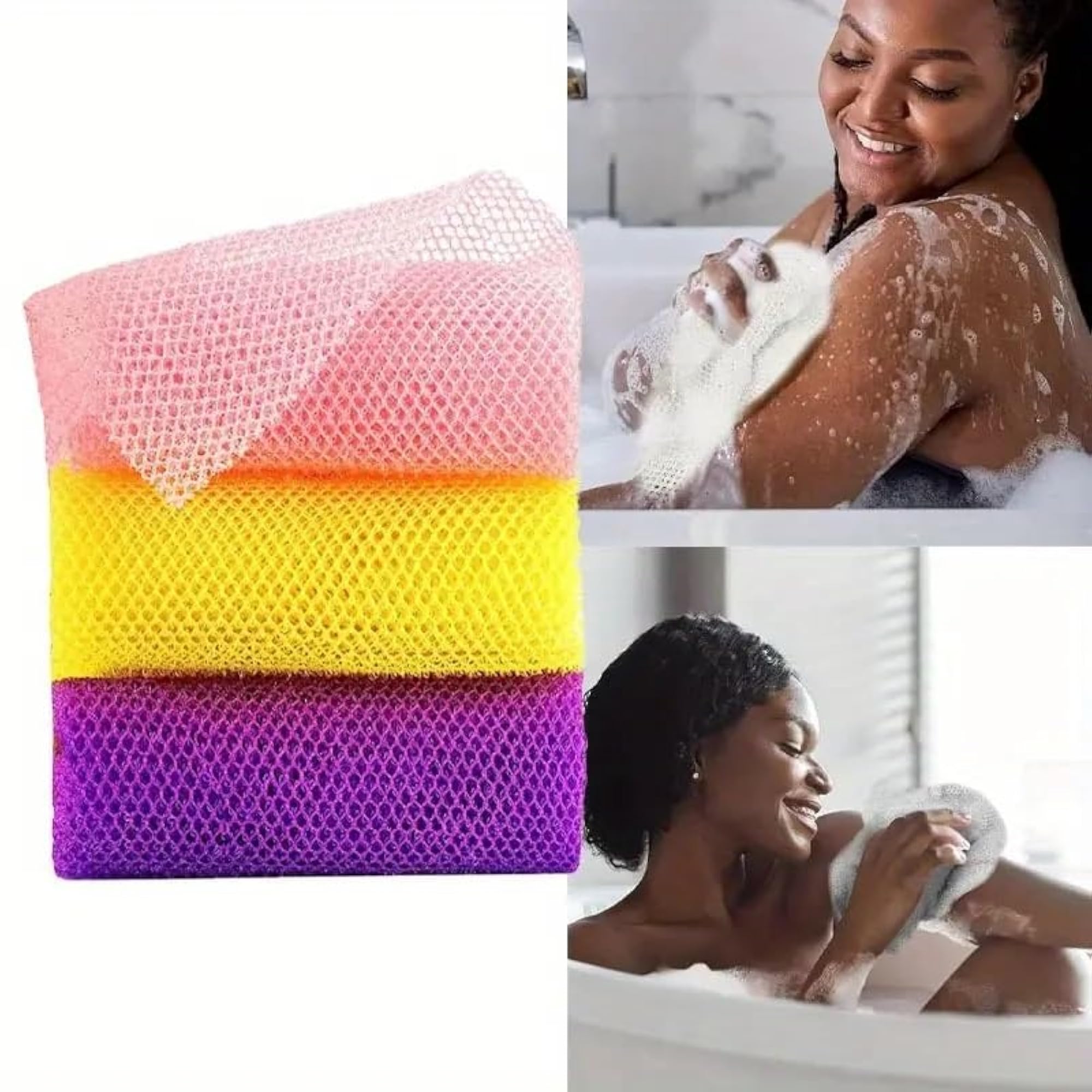 Exfoliating Net Sponge for Bath, Deep Cleansing Scrubber