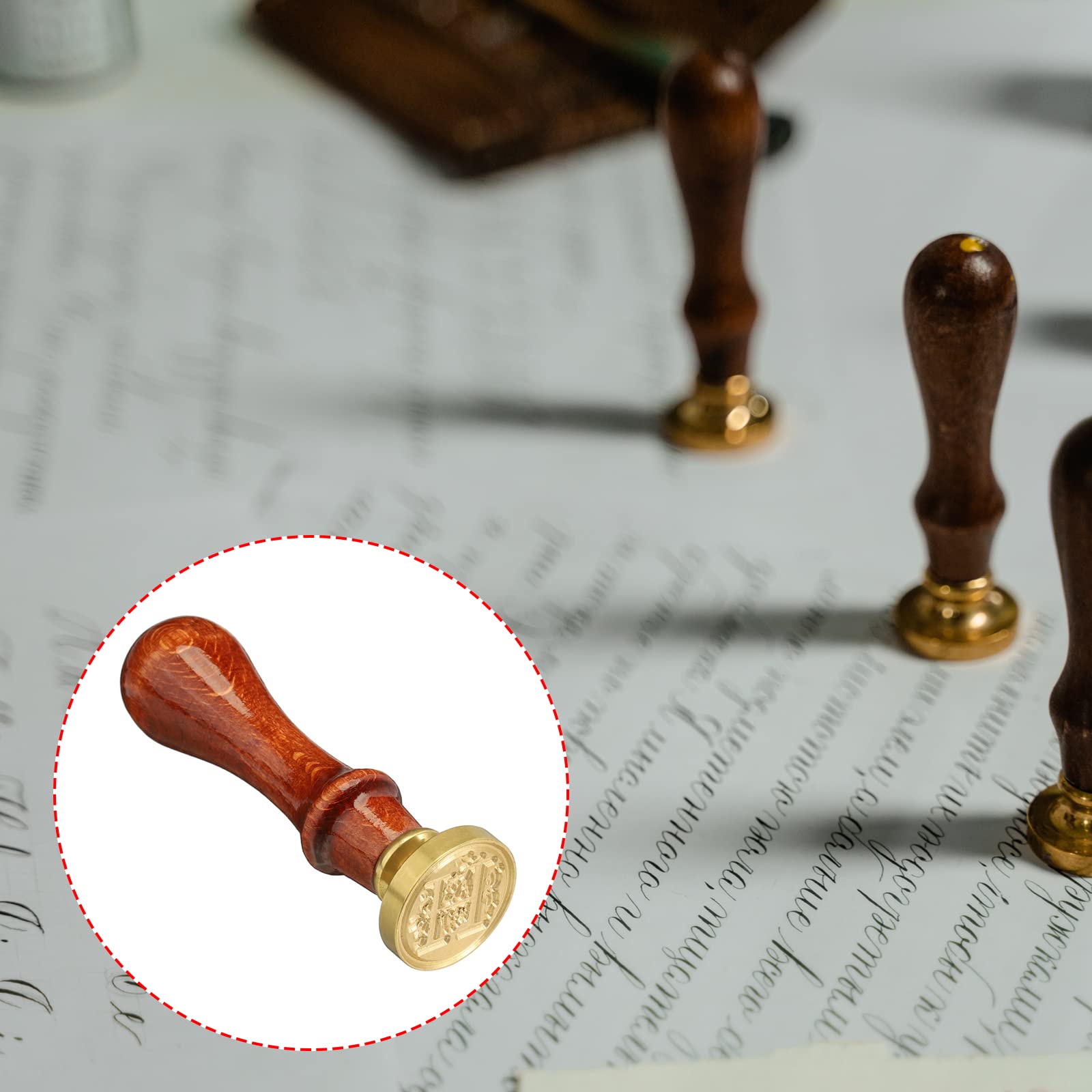 YOKIVE Alphabet Wax Seal Stamp, Letter Stamper with Removable Handle Head Decorate Postcards - Image 4