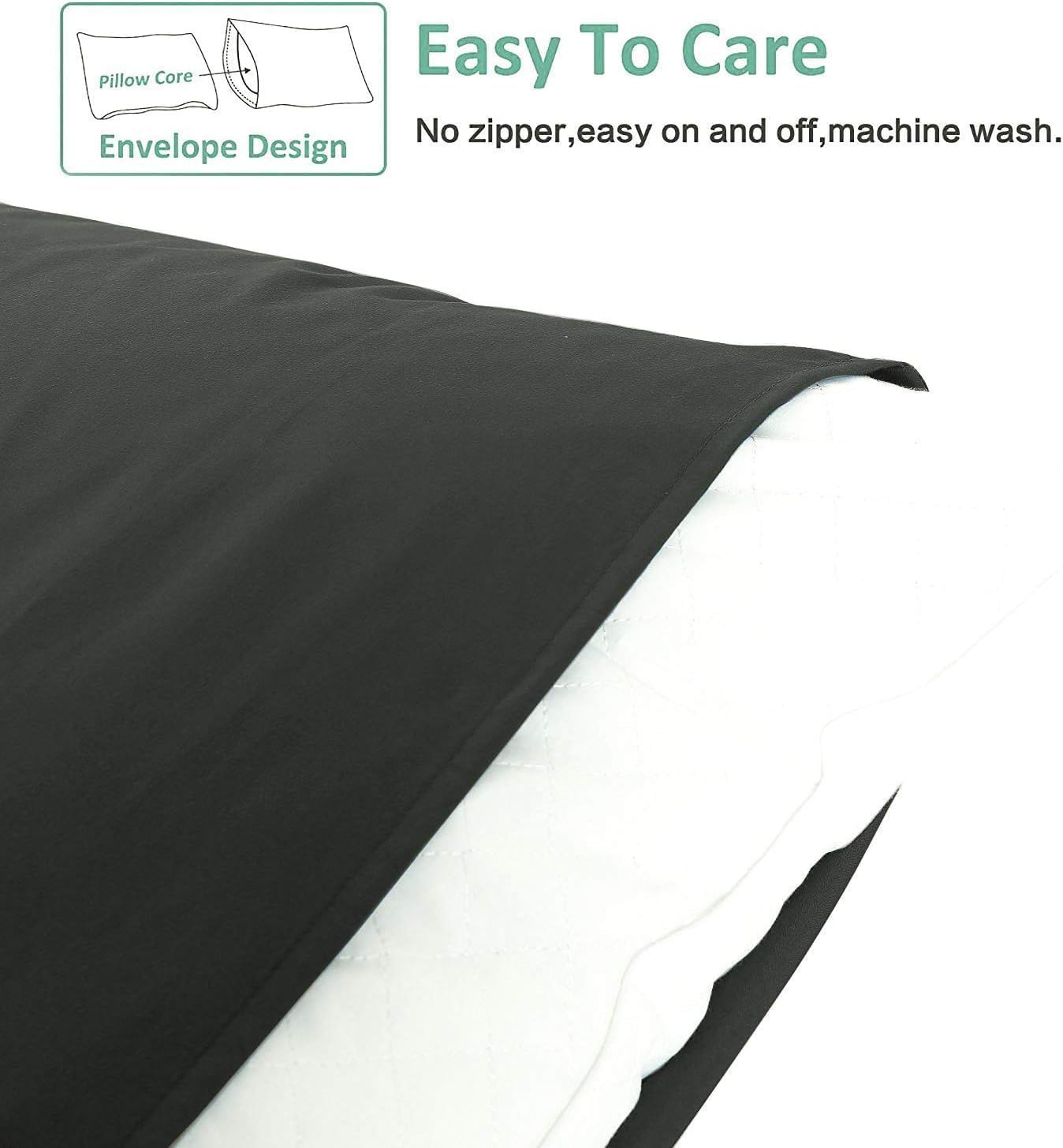 Dark Gray Extra Large Pillowcases - 2 Piece - 25 x 34 Inches - Egyptian Cotton 1000 Thread Count Oversize Pillow Case Fits Even The Fluffiest Pillows Including The Pancake Pillowcase