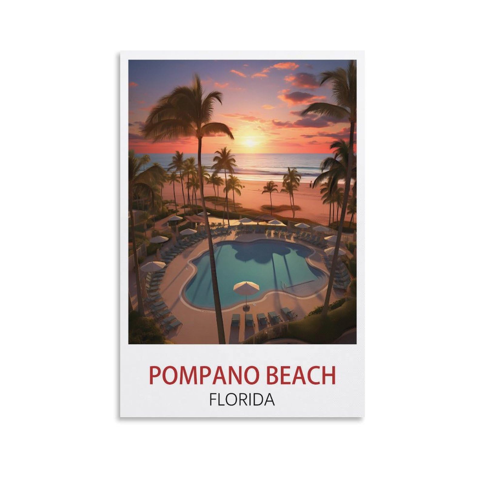 Vintage Metal Tin Wall Sign Art Plaque Poster Wall Decor for Home Tool Room Bar Club Restaurant Cafe Pompano Beach Florida Posters 30x40cm