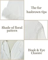 Vista 44 de BEAUTELICATE Chal de piel sintética con gancho para novia, boda de invierno Negro