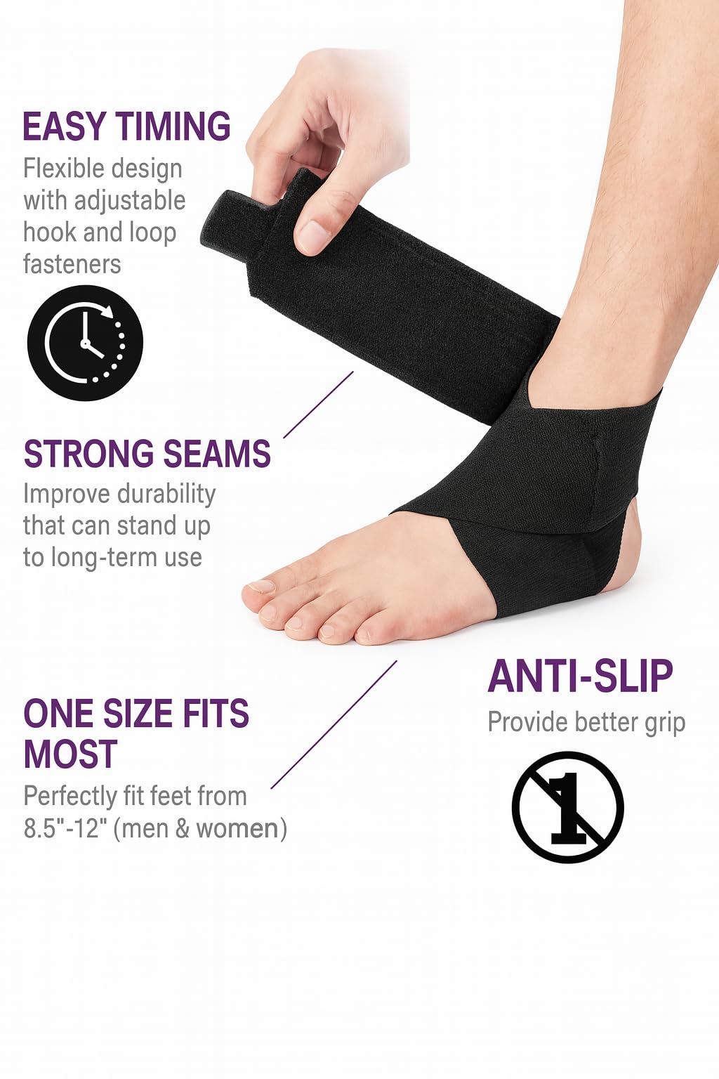 ALYV Adjustable Ankle Support Wrap – Compression Brace for Gym, Running, Sports & Injury Prevention – Unisex 2