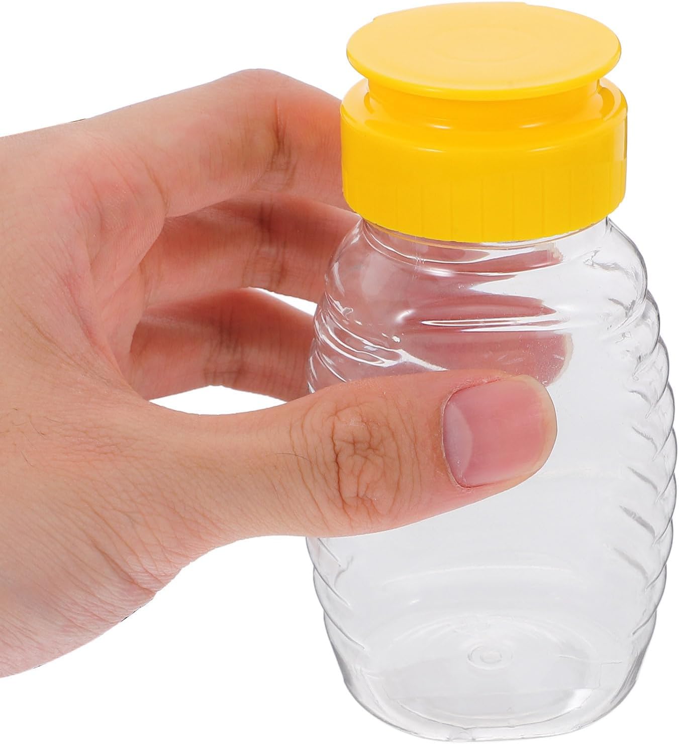 Cabilock Refillable Honey Jar Container 108ml Leak-proof Squeeze Bottle Portable Condiment Dispenser for Kitchen and Travel 2pcs