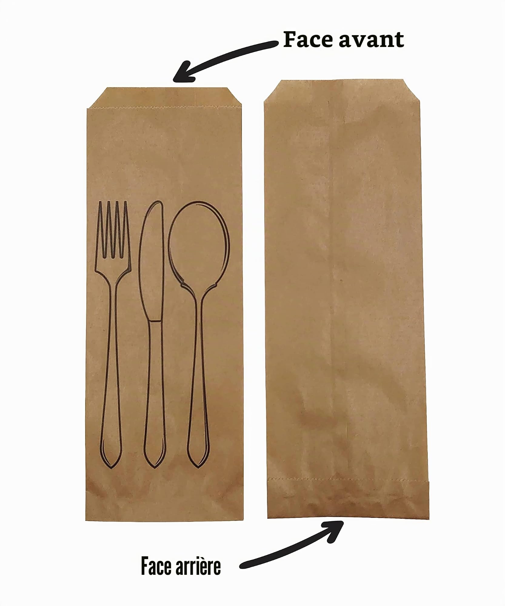 Lot de 1000 sacs en papier pour couverts, 9 x 25 cm, parfaits pour les fêtes et les occasions spéciales, sacs à main jetables