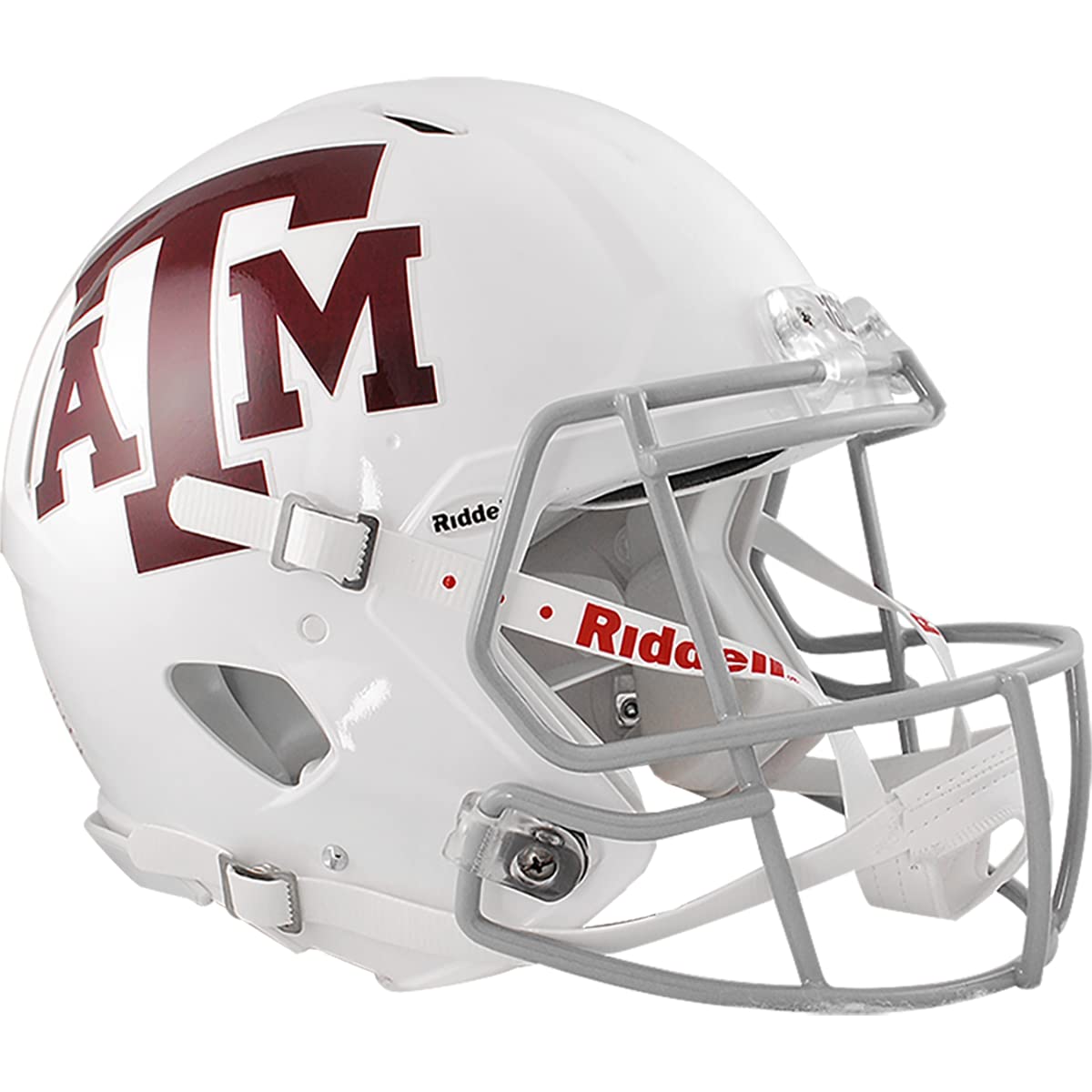 Riddell NCAA Texas A&M Aggies Helmet Authentic Full Size Speed Style White Alternate, One Size, Team Color