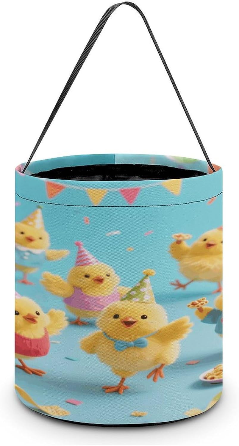 LLUTSNTH Chick Party Halloween Tote Treat Bag for Trick Or Treat