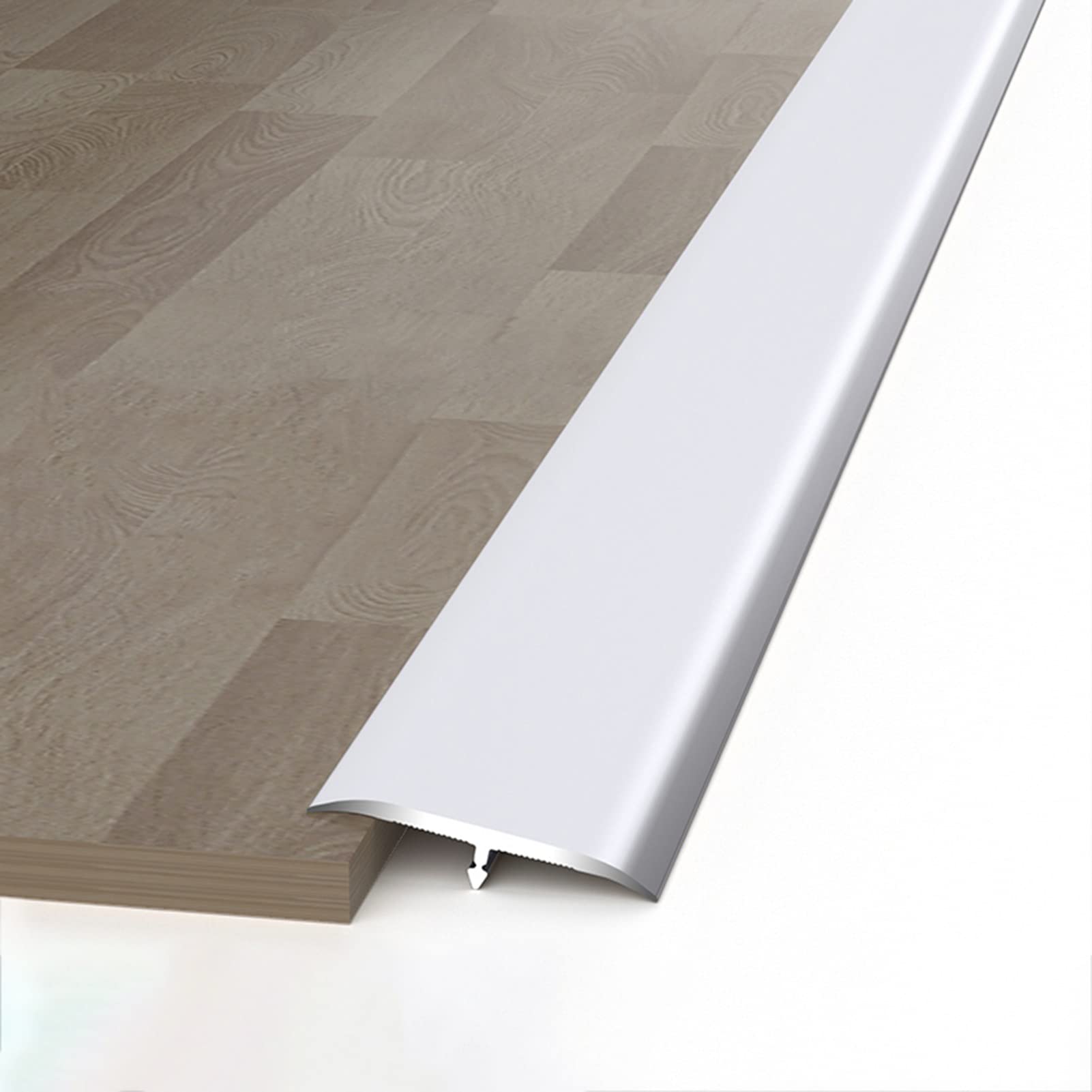 Remys Silver Multi-Functional Gap Covering Joining Strips,Transition Strip Transition Strips For Wooden/Laminate/Tile/Carpet, Scratch-Resistant Seam Binder, No Screws Needed(Silver)