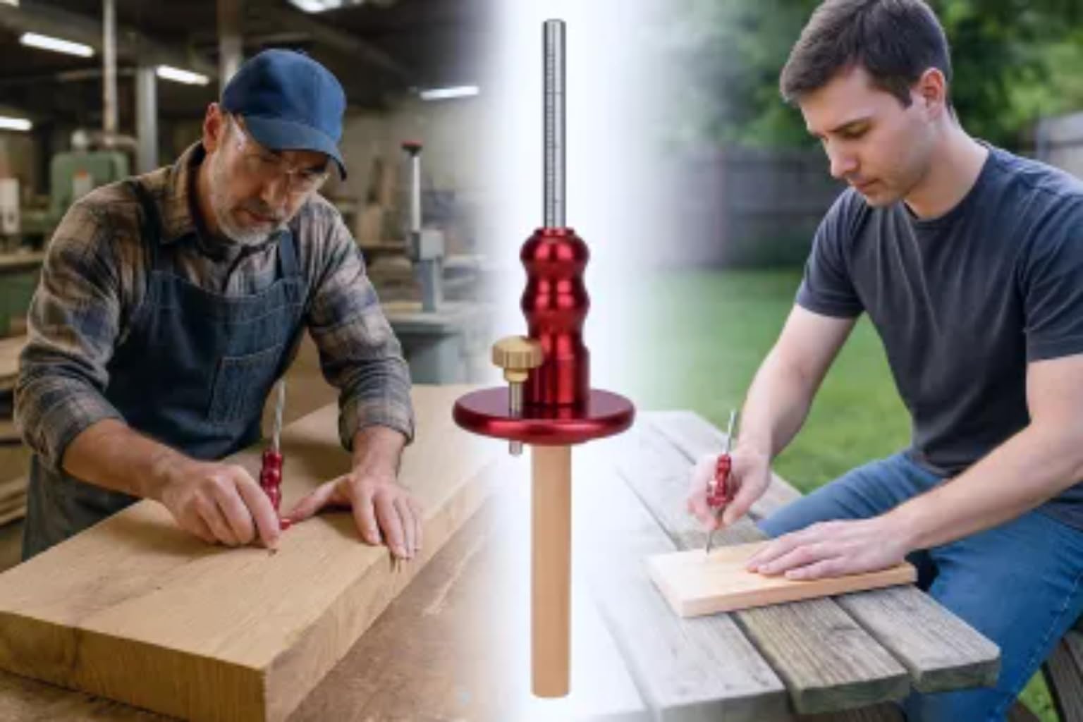 GanWei Wheel Marking Gauge Woodworking Marking Scriber Kit Wood Scribe Tool Solid Metal Bar Wood Scribe Mortise Making Tool I4708042896