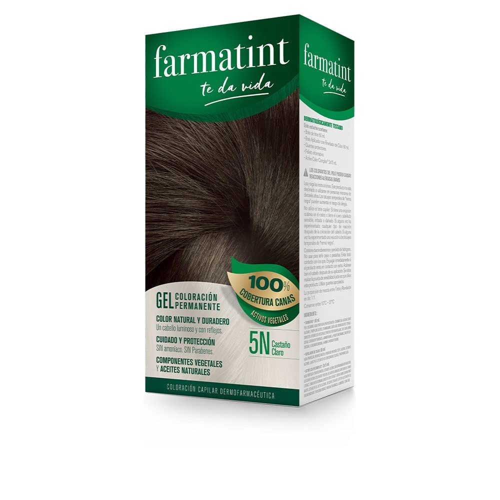 Farmatint Gel de Coloración Capilar Permanente, 5N Castaño Claro