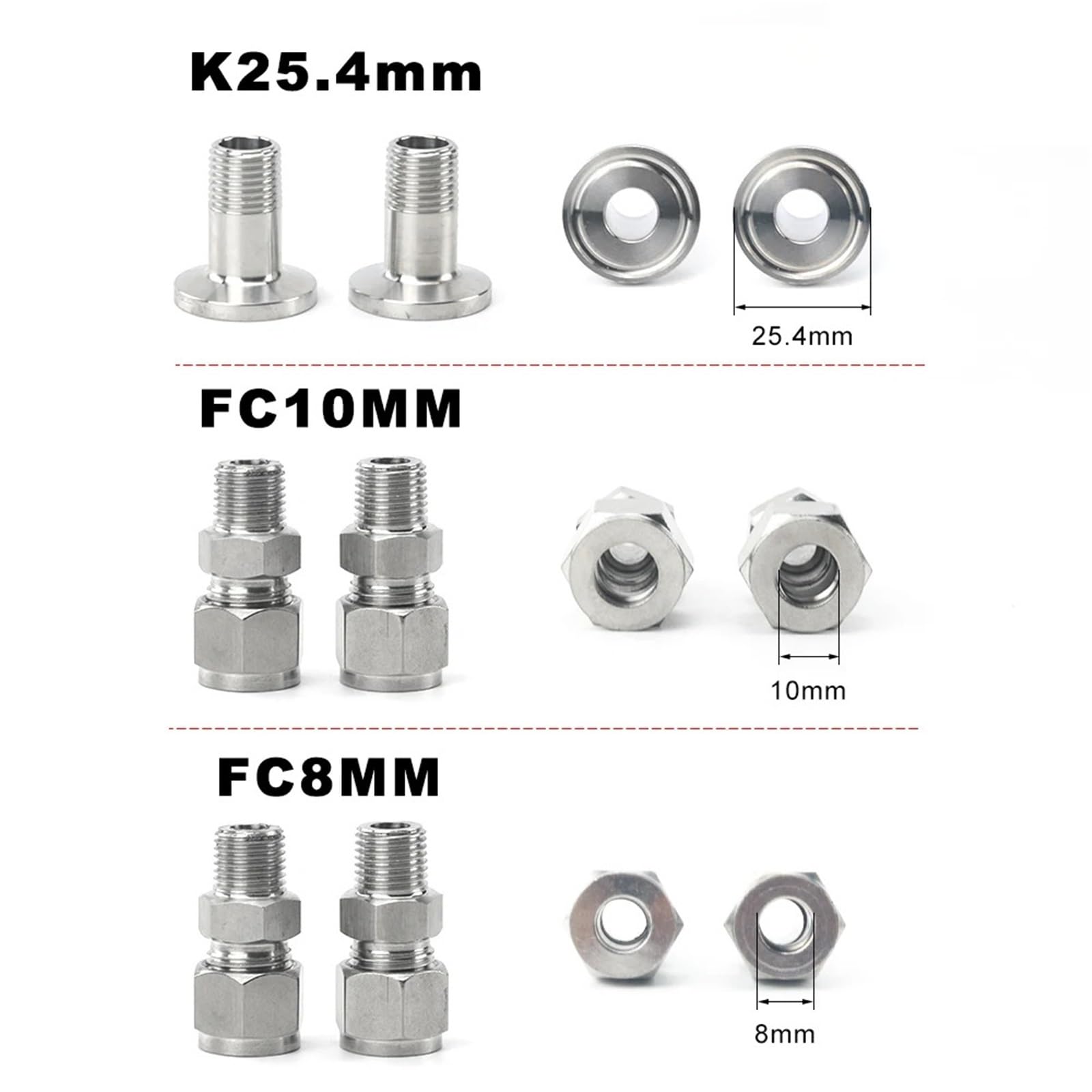 Zawór elektromagnetyczny 1/4" Normalnie otwarty SS 304, 2-drożny, przyłącze do węża olejowego i kwasowego, rury DSJ-M, YDF-LOK, LOK, AC 220 V DC 12 V (z FC 10 mm, AC220V)