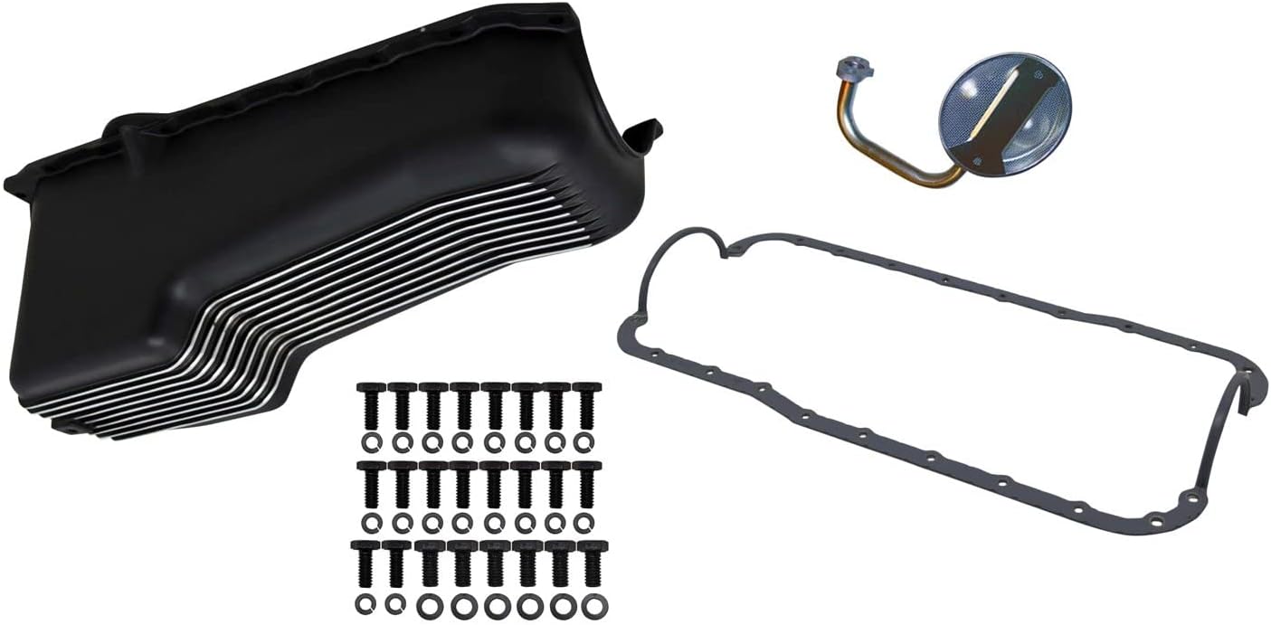 Weiand Aluminum Oil Pan Kit Blk Sbf Finned Automotive