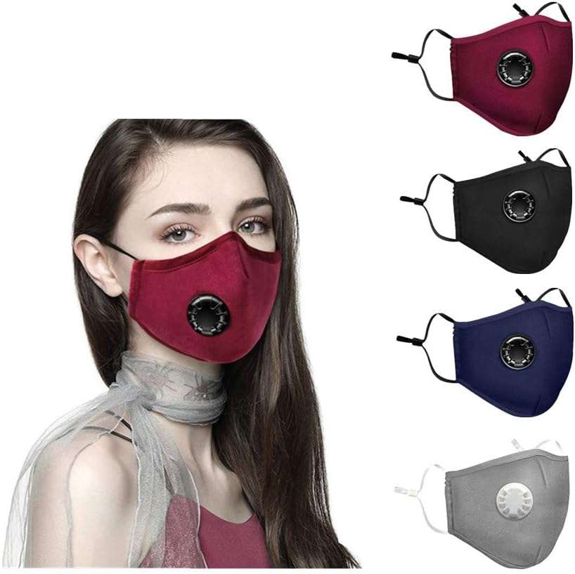 Reusable Face Bandanas, Washable Face Cotton 4 Pcs Dustproof Face Bandanas