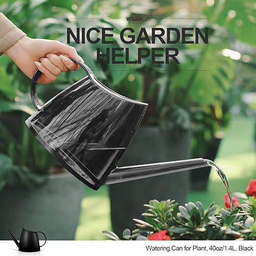 Miniatura 6 de WhaleLife Regadera interior para plantas de bonsái de casa (1.4L, negro)