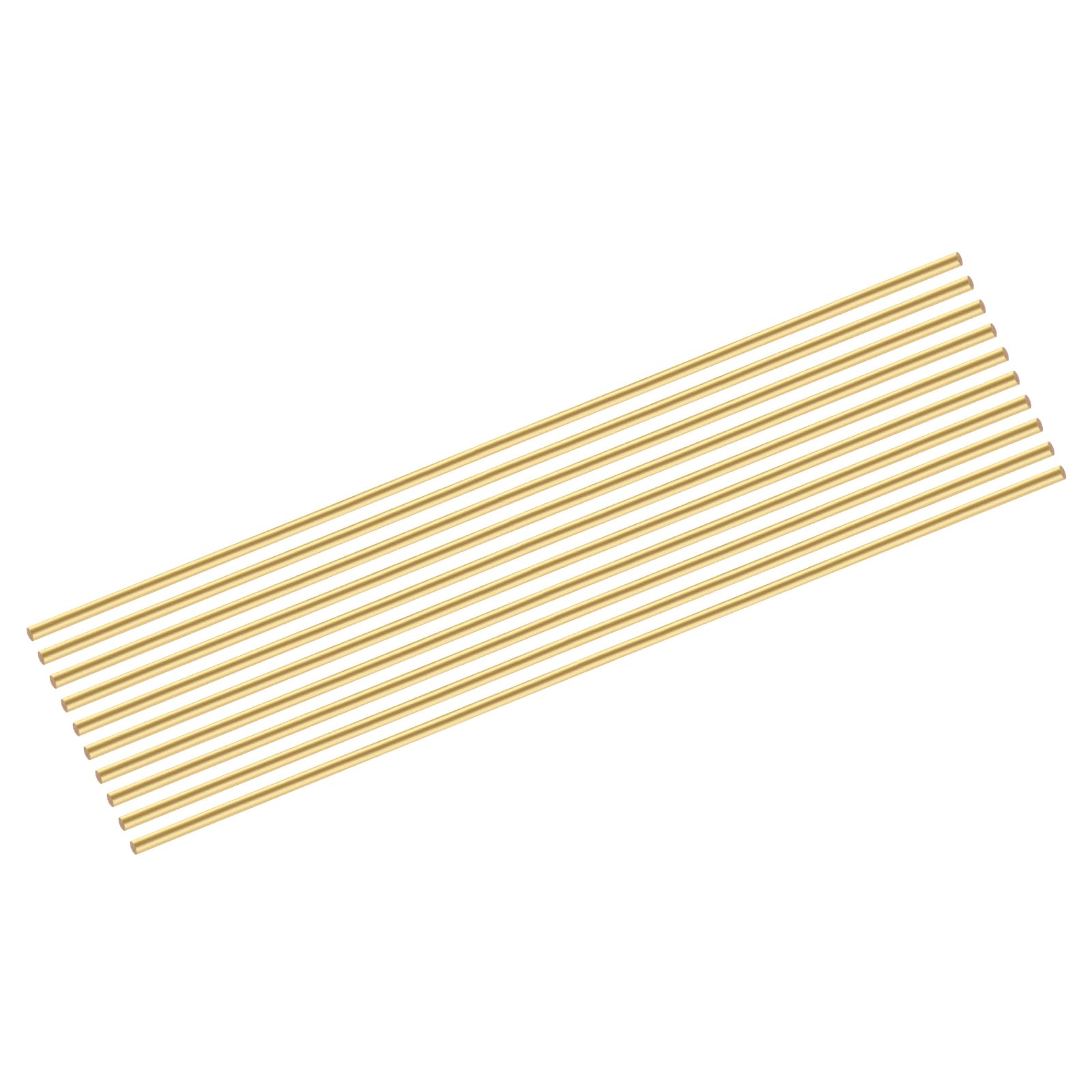 MECCANIXITY 10pcs Brass Rods (4mm) 5/32 Inch x ((400mm))/16 Inch Brass Solid Round Stock Lathe Bar for Knife Handles Pin DIY Craft Model Plane
