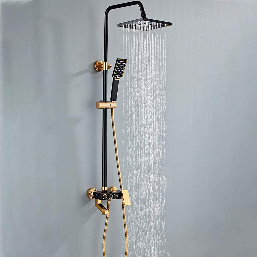 Système de douche complet noir effet de pluie pour transformer votre salle de bain en un vrai spa