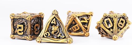 Miniatura 2 de DND - Juego de dados poliédricos, juego de dados de metal, 7 piezas de dados para juegos de rol para Calabozos y Dragones, juego de dados RPG MTG