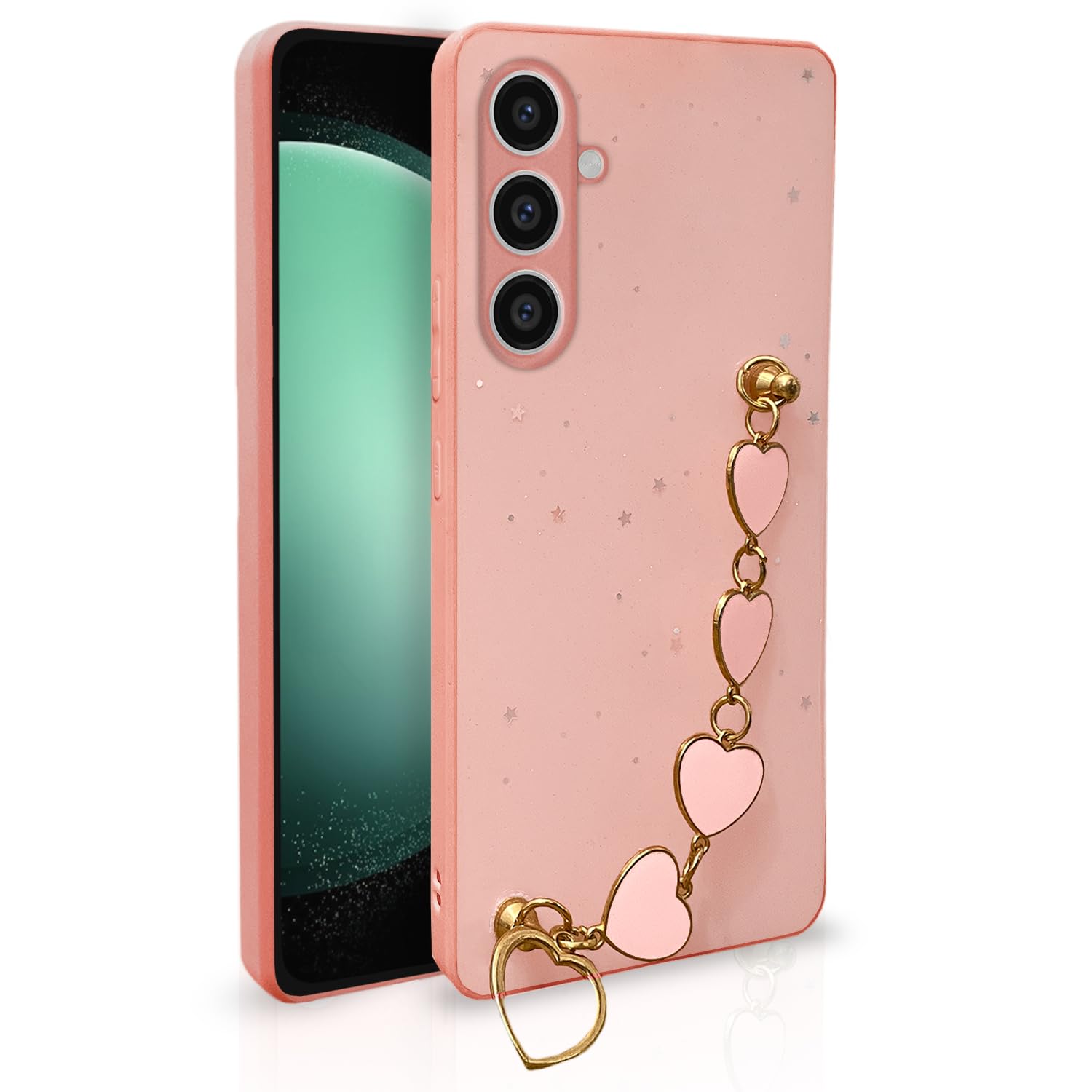 Pikkme Samsung Galaxy S23 FE 5G Back Cover for Girls | Heart Shaped Metal Chain Blocks | Sparkling Soft TPU | Case for Samsung Galaxy S23 FE 5G (Pink) (B0CVRT5XWL) Amazon Price History, Amazon Price Tracker