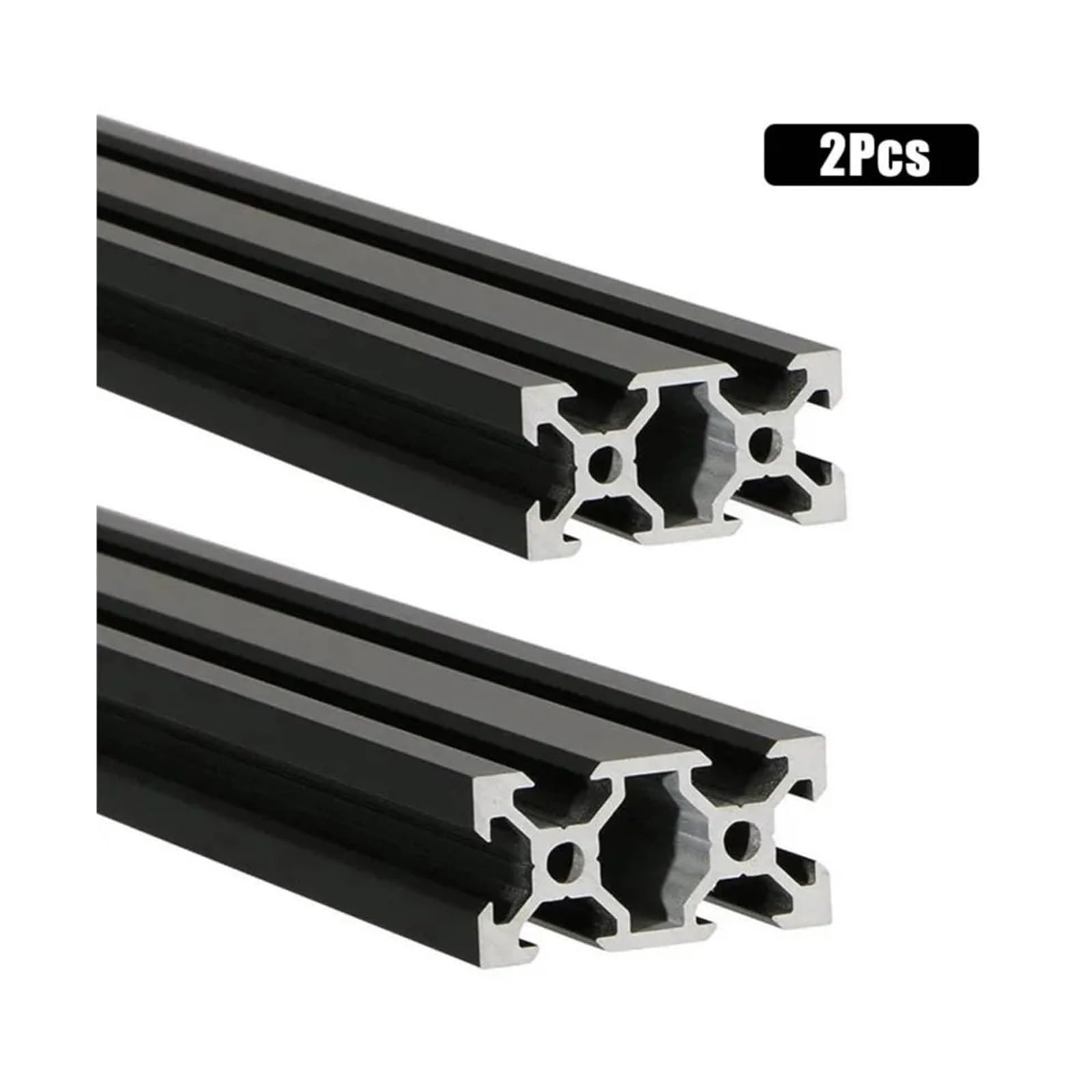 Extrusión de perfil aluminio con ranura 2040 T/V, 2 uds., 100mm a 1000mm, extrusión 20x40mm for piezas impresora 3D CNC(Sliver-2040,520mm)