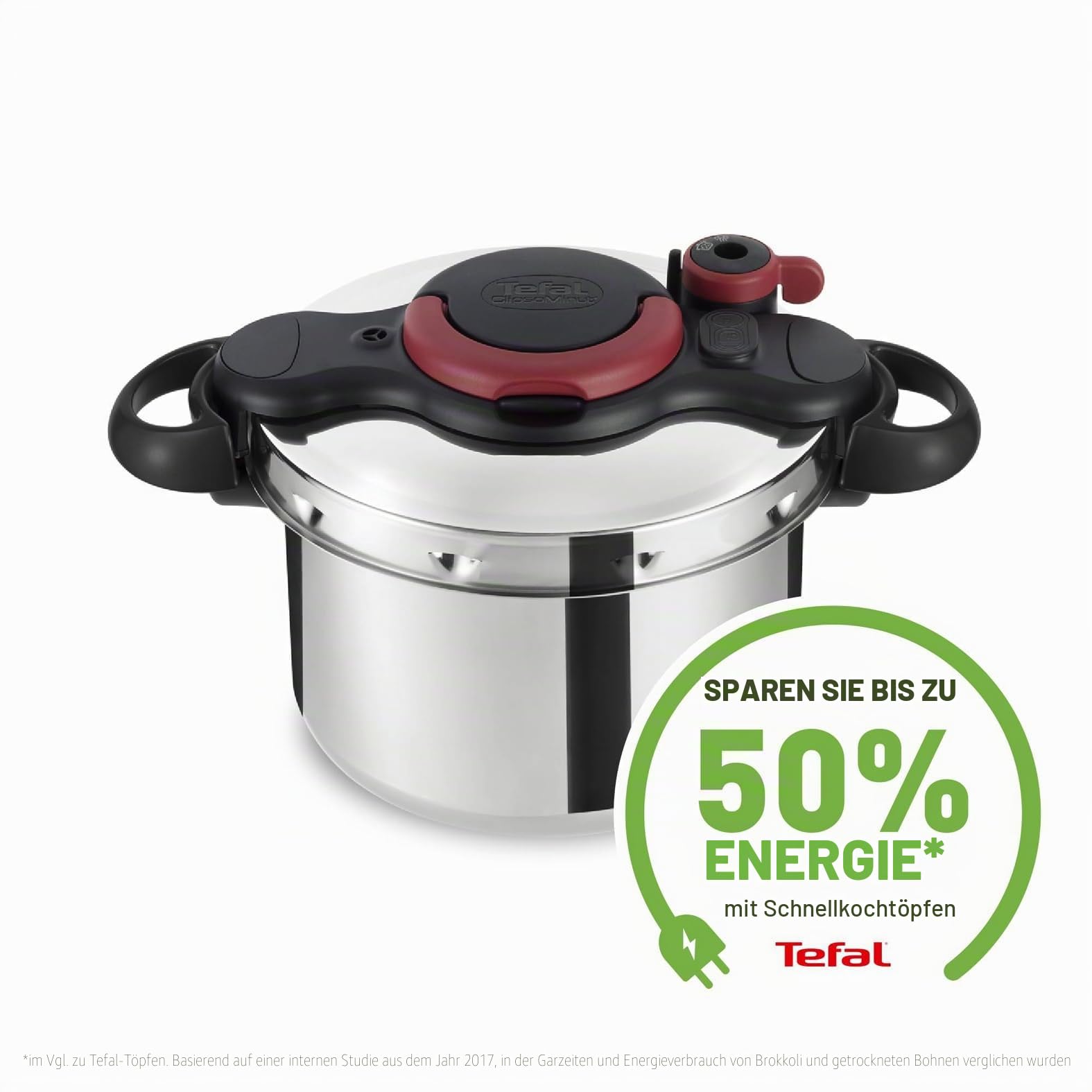 Tefal Clipso Minut Easy Druckkochtopf, Edelstahl, bunt, 22 cm, 6 l