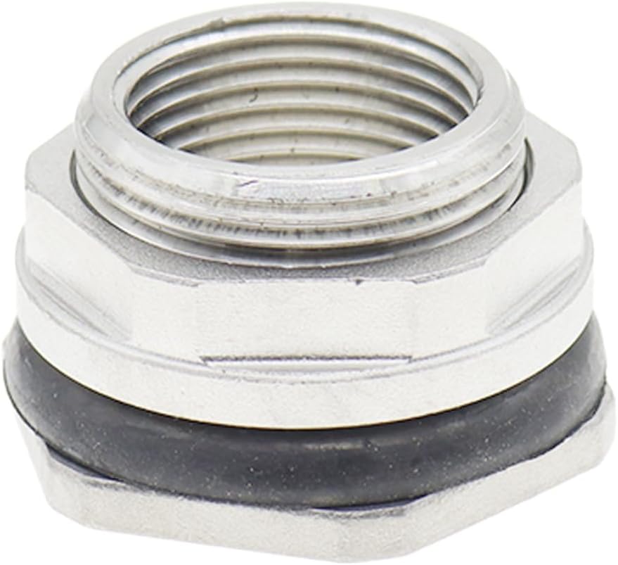 Bulkhead Water Tank Connector,ULIFESTAR 304 Stainless Steel Thru-bulk Fittings,Water Pipe Connector Adapter,1PCS Thru-Bulk Pipe Fitting for Rain Barrels,Aquariums,Water Tanks,Tubs,Pools (1.5")