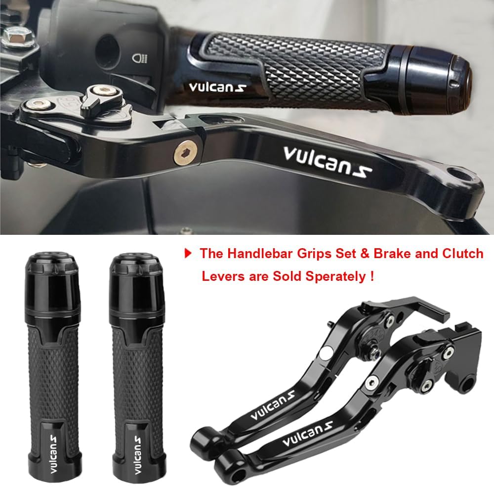 2pcs Foldable Motorcycle Brake Clutch Levers Set for Vulcan S 2015-2020 Vulcan S SE 2017 Vulcan S Cafe Light Tourer/Cafe/Sport 2018+(Black)