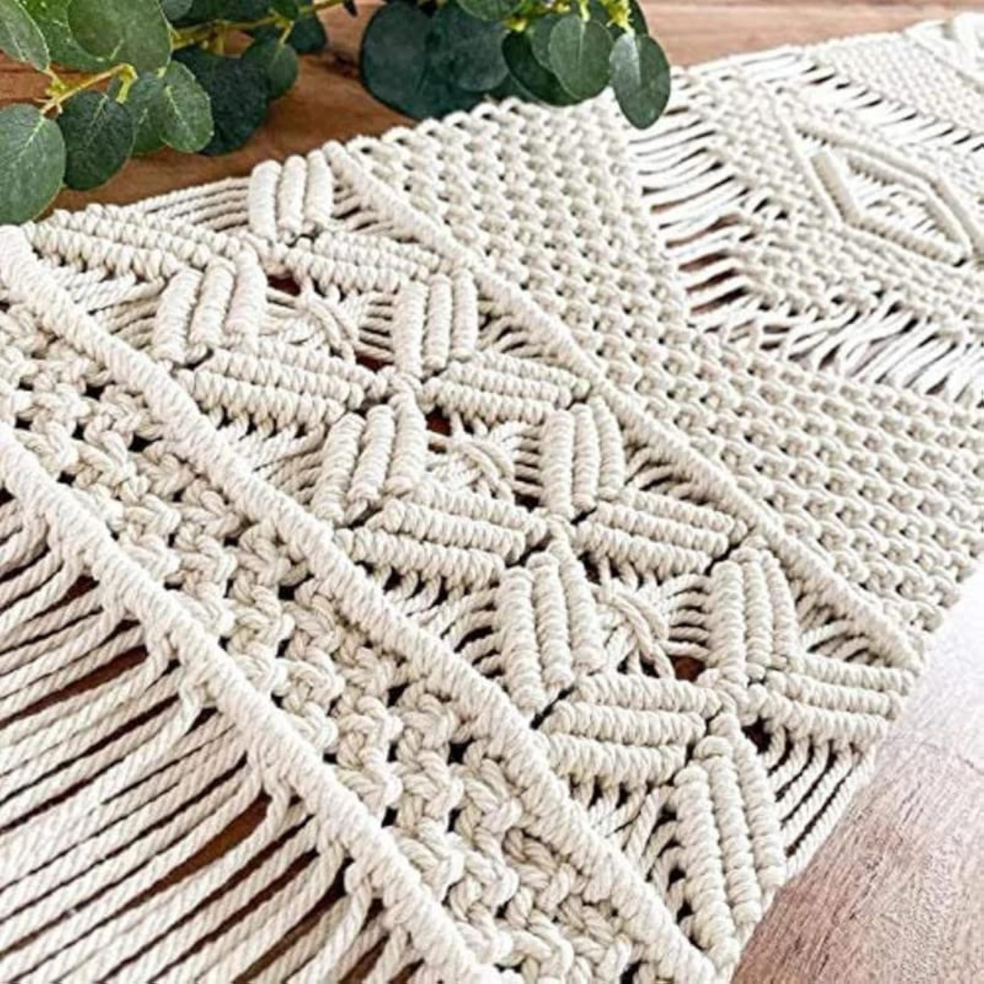 Macrame Dining Table Runner Handwoven Bohemia